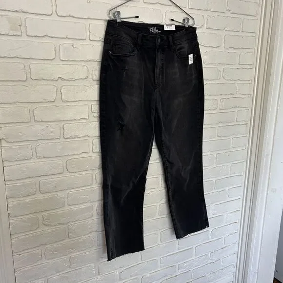 NWT Time And True‎ High Rise Straight Leg Cropped Black Stretchy Jean Size 10 - Picture 2 of 5